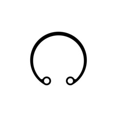 Retaining ring vector icon. Snap circlip symbol. Isolated illustration on white background.