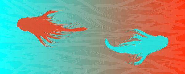 Fototapeta na wymiar Abstract aqua background. Background with abstract fish.