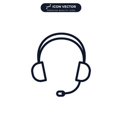 headphones icon symbol template for graphic and web design collection logo vector illustration