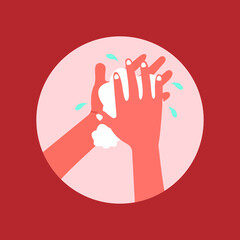 Wash your hands. Illustration how to wash your hands.Vector illustration flat design isolated on background.Disinfection, skin care.