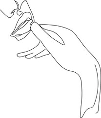 Outline hand abstract art