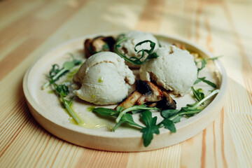 delicious appetizing food on plates