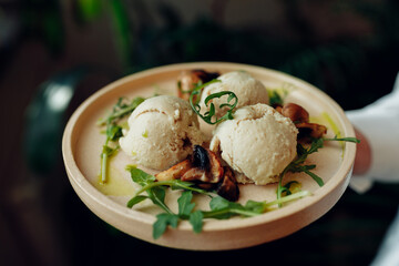 delicious appetizing food on plates