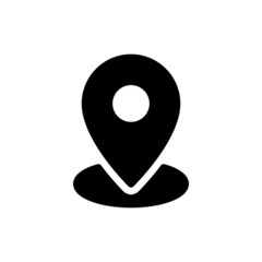 Set of black vector icons, isolated against white background. Flat illustration on a theme location