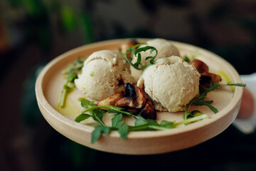 delicious appetizing food on plates