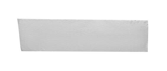 Piece of silver adhesive tape isolated on white, top view