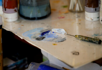 color palette in the painting. detail.