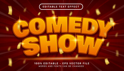comedy show 3d text effect and editable text effect - obrazy, fototapety, plakaty