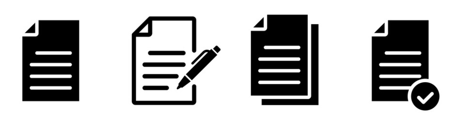 Document icon. File symbol. Paper document. Agreement file symbol.Folded written.