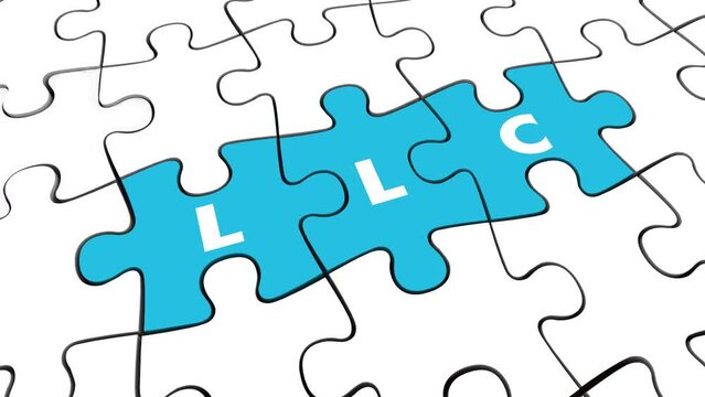 LLC Limited Liability Corporation Start Up Business Company Puzzle Pieces 3d Animation