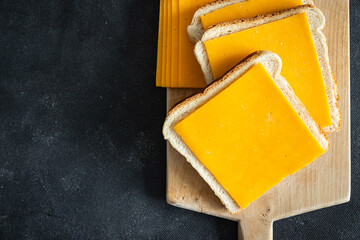 cheese sandwich cheddar or mimolette cheese fresh healthy meal food snack diet on the table copy...