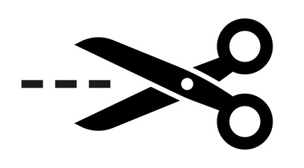 Scissors icon. Scissors for cutting symbol for apps and websites. Cut here symbol.