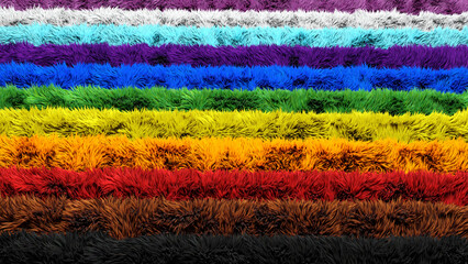 Fototapeta na wymiar fourrures multicolores - drapeau LGBT+ - tout le monde est fantastique