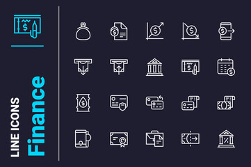 Economy and finance icons set