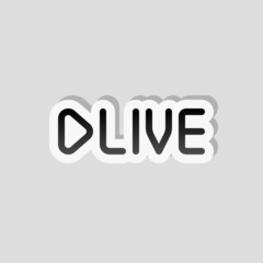 Live stream, broadcasting, online video. Linear sticker, white border and simple shadow on gray background