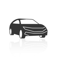 solid icons for Car side view and shadow,vector illustrations