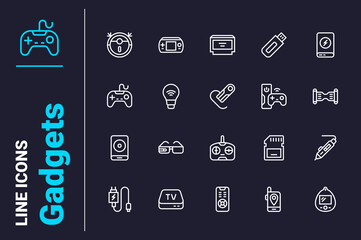 New and old media devices icons set