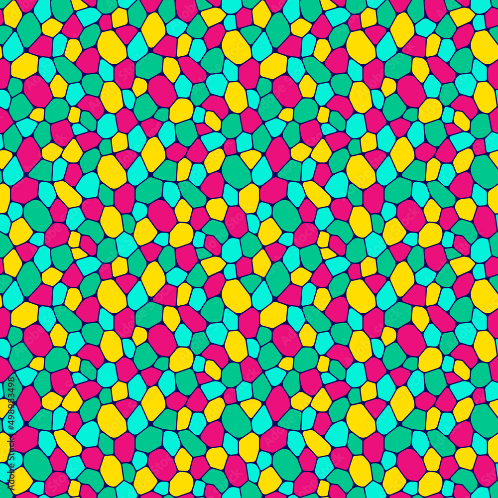 Poster bright mosaic vector repeated background. colorful geometric seamless pattern. geometric shapes abst