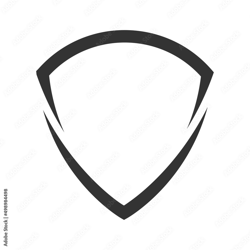 Poster shield line icon. secure symbol. protect outline shape. vector isolated on white.