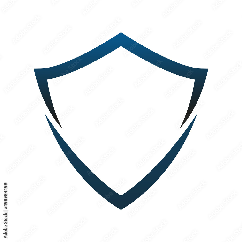 Poster shield line icon. secure symbol. protect outline shape. vector isolated on white.