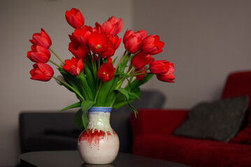 tulips in vase