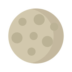 Planet moon in form of icon on white background