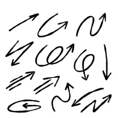 Arrows of different shapes. Abstract symbol for direction and path indication