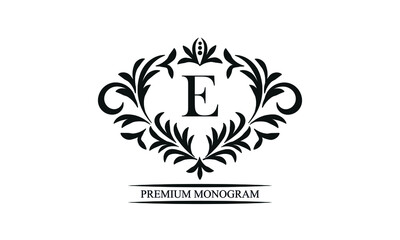 Exquisite monogram template with the initials A. Elegant logo for cafes, bars, restaurants, invitations. Business style and brand of the company.
