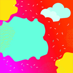 abstract illustration with geometric shapes of different colors with a bright background