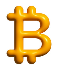 Bitcoin Currency 3D symbol, Money Bitcoin sign