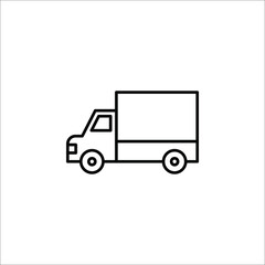 Fast shipping delivery truck flat vector icon for apps and websites on white backgroud