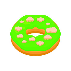 Abstract Flat Fast Food Donut Meal Background Vector Design Style Cooking, Breakfast
