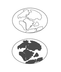 pangaea. vector simple illustration of the planet.