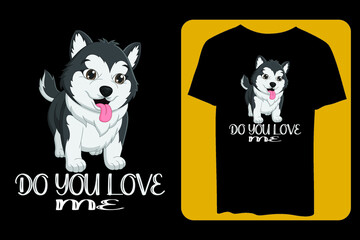 black and white dog, T-shirt design