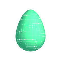 Abstract egg. Egg in an electronic circuit. Vector illustration.