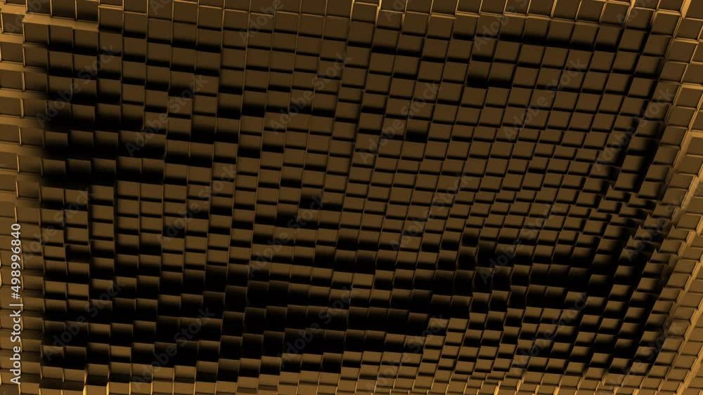 Poster colorful wave like motion of squared surface, seamless loop. design. moving up and down texture of s