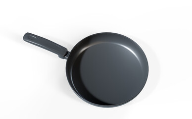 Frying pan mockup isolated on a white background - 3D render