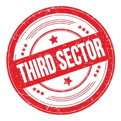 THIRD SECTOR text on red round grungy stamp.