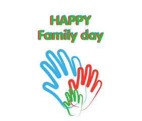Fototapeta premium Happy Family Day. Illustration of hands on white background