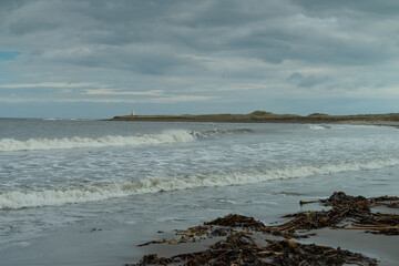 Fototapeta na wymiar Keel Head beach, Lindisfarne, Northumberland, UK