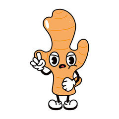 Cute angry sad ginger character. Vector hand drawn traditional cartoon vintage, retro, kawaii character illustration icon. Isolated on white background. Angry ginger character concept