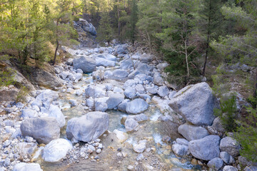 Goynuk river on Lycian way in Beydaglari Coastal National Park, Antalya Province, Turkey.