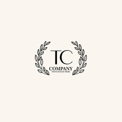 Obraz premium TC Beauty vector initial logo art handwriting logo of initial signature, wedding, fashion, jewelry, boutique, floral