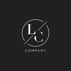 Letter LC logo with simple circle line. Creative look monogram logo design