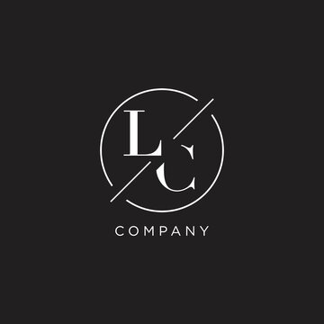 Letter LC logo with simple circle line. Creative look monogram logo design
