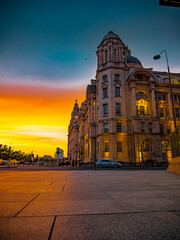 Fototapeta premium Liverpool bei Sonnenuntergang