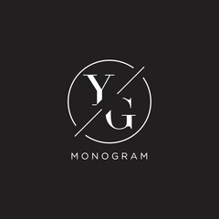 Letter YG logo with simple circle line. Creative look monogram logo design