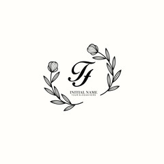 TF Initial letter handwriting and signature logo. Beauty vector initial logo .Fashion  boutique  floral and botanical