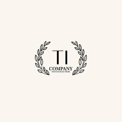 TI Beauty vector initial logo art  handwriting logo of initial signature, wedding, fashion, jewelry, boutique, floral