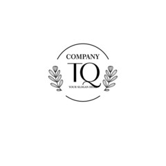 TQ Beauty vector initial logo art  handwriting logo of initial signature, wedding, fashion, jewelry, boutique, floral